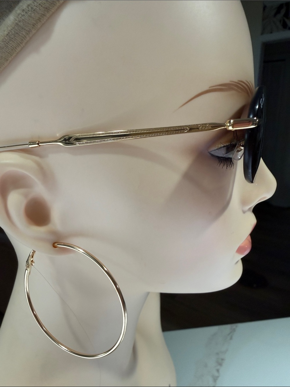 RAYBAN Artista Gradient Brown Rimless Sunglasses, Gold Accent - Picture 7 of 8